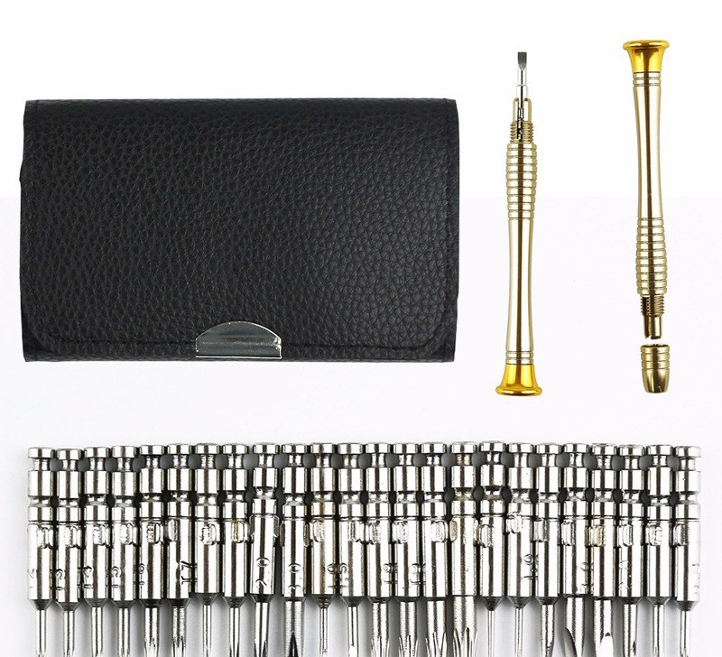 25-pc Watchmaker's Set in Leather Pouch